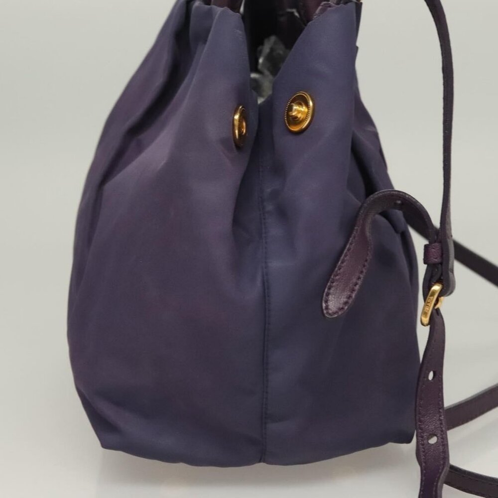 PRADA Hand Bag Nylon 2way Purple Gold Auth - Picture 4 of 16